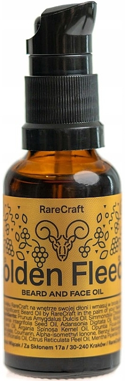 Olejek do brody Złote runo - RareCraft Beard Oil Golden Fleece — Zdjęcie N2