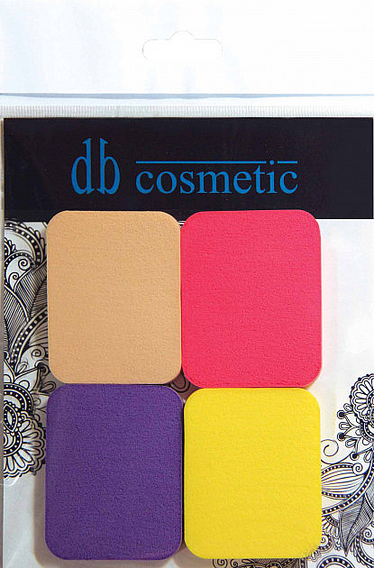 Zestaw gąbek do makijażu Prostokąty, kolorowe 4 szt. nr 991 - Dark Blue Cosmetics — Zdjęcie N1