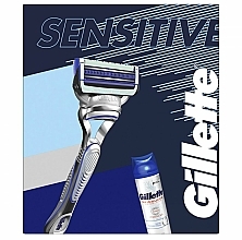 Zestaw - Gillette SkinGuard Sensitive (razor + shave/gel/200ml) — Zdjęcie N2