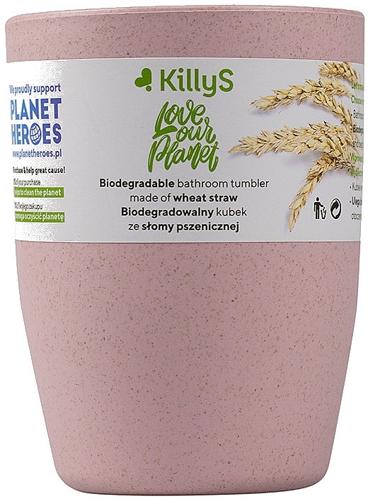 Biodegradowalny kubek ze słomy pszenicznej, 500079, różowy - KillyS — Zdjęcie N1