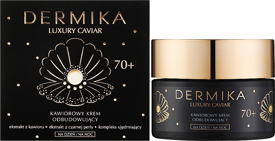 Odbudowujący krem do twarzy na dzień i na noc - Dermika Luxury Caviar 70+ — Zdjęcie N2
