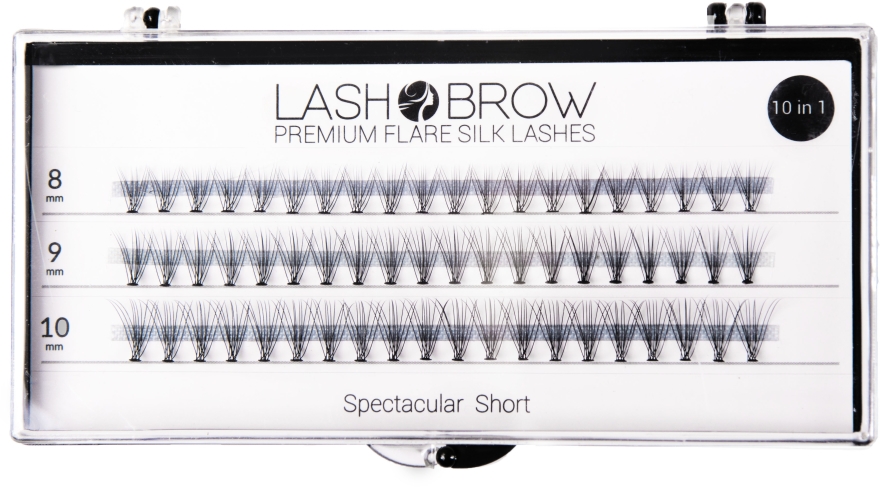 Jedwabne kępki rzęs - Lash Brow Premium Flare Silk Lashes Spectacular Short — Zdjęcie N1
