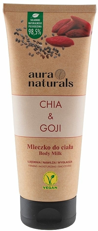 Mleczko do ciała Chia i jagody goji - Aura Naturals Chia & Goji Body Milk — Zdjęcie N1