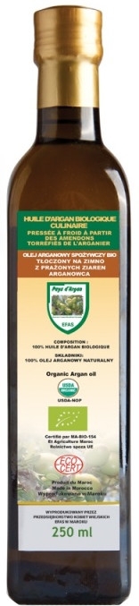 Olej arganowy spożywczy w szklanej butelce - Efas 100% BIO Argan Oil — Zdjęcie N1