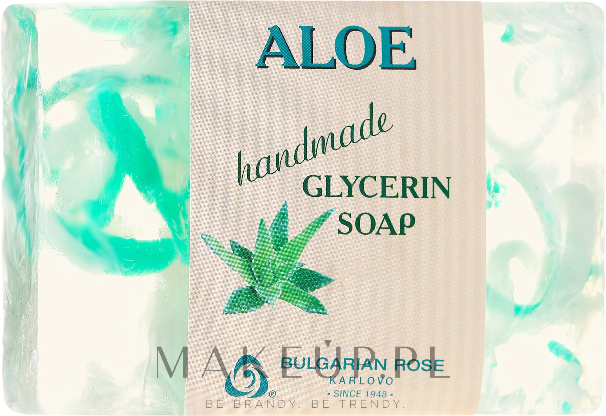 Ręcznie robione mydło glicerynowe w kostce Aloes - Bulgarian Rose Green Cherry Aloe Soap — Zdjęcie 80 g