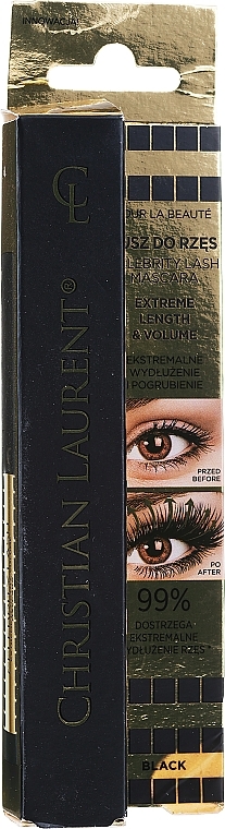 PRZECENA! Tusz do rzęs - Christian Laurent Celebrity Lash Extreme Length & Volume Mascara * — Zdjęcie N2