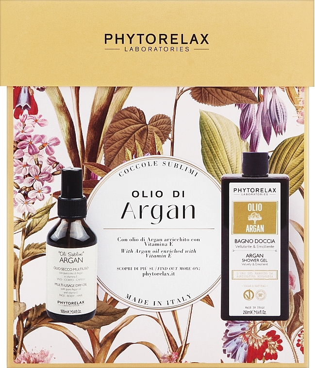 Zestaw - Phytorelax Laboratories Argan Oil (sh/gel/250ml + oil/100ml)