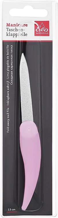 Składany pilnik do paznokci, różowy - Erbe Solingen Fold-Away Nail File — Zdjęcie N1