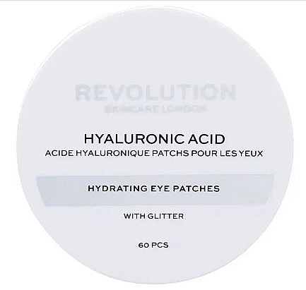 Brokatowe płatki hydrożelowe - Revolution Skincare Hyaluronic Acid Hydrating Eye Patches With Glitter — Zdjęcie N1