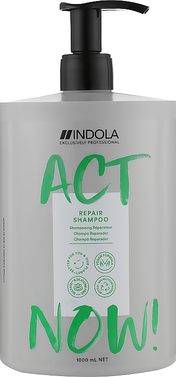 Szampon regenerujący do włosów zniszczonych	 - Indola Act Now! Repair Shampoo — Zdjęcie N3