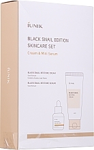 PRZECENA! Zestaw do twarzy z ekstraktem ze śluzu czarnego ślimaka - iUNIK Black Snail Restore Edition Set (cr/60ml + serum/15ml) * — Zdjęcie N3