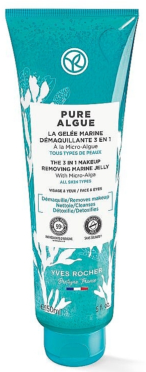 Żel do demakijażu 3w1 z mikroalgami - Yves Rocher 3-in-1 Marine Jelly Makeup Remover — Zdjęcie N1