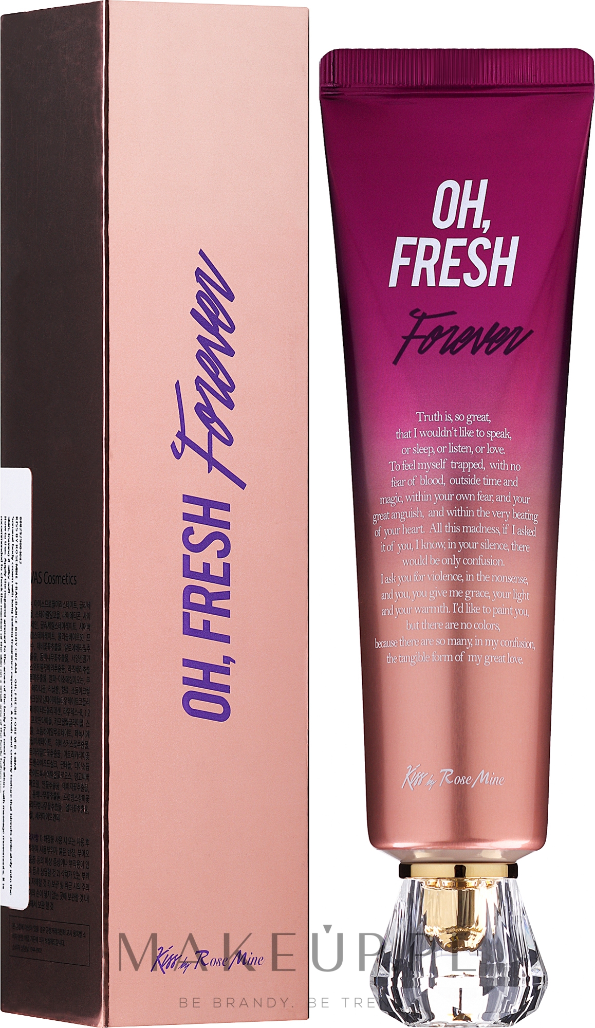Krem do ciała o zapachu irysa - Kiss by Rosemine Fragrance Cream Oh, Fresh Forever — Zdjęcie 140 ml