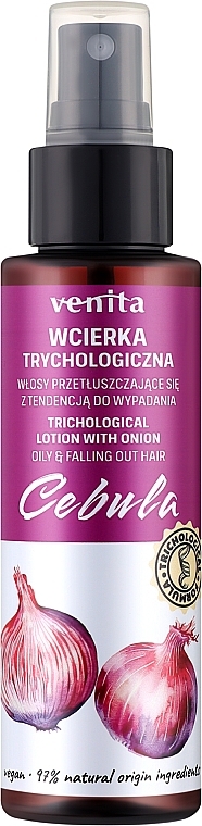 Trychologiczna wcierka do włosów przetłuszczających się z tendencją do wypadania z cebulą - Venita Conditioner With Onion — Zdjęcie N1