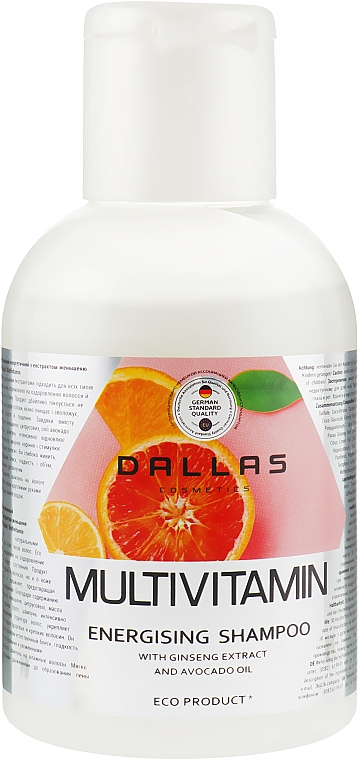 Multiwitaminowy szampon energetyzujący z ekstraktem z żeń-szenia i olejem z awokado - Dalas Cosmetics Multivitamin