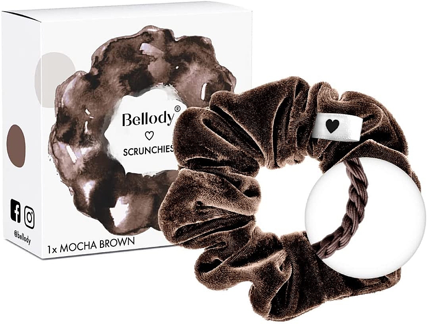 Gumka do włosów, mocha brown, 1 szt. - Bellody Original Scrunchie — Zdjęcie N2
