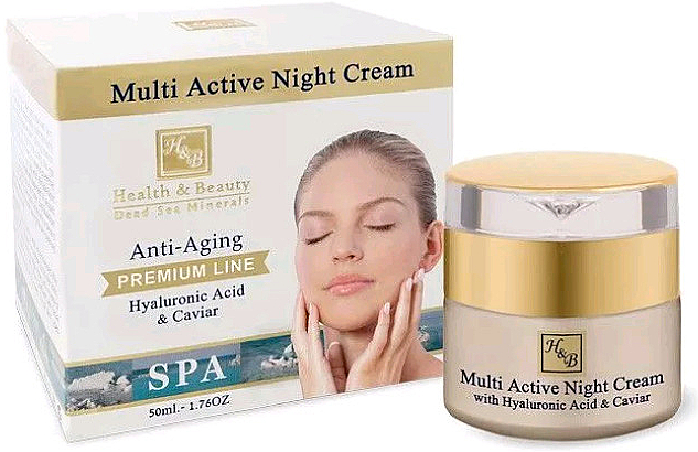 Multiaktywny krem ​​do twarzy na noc z kwasem hialuronowym - Health And Beauty Multi Active Night Cream