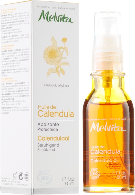 Kojący olejek nagietkowy do twarzy i ciała - Melvita Soothing and Protecting Calendula Oil — Zdjęcie N1