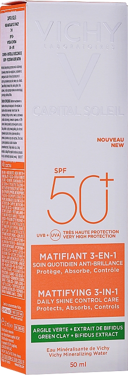 Krem matujący do twarzy SPF 50+ - Vichy Capital Soleil Mattifying 3-in-1 SPF 50+ — Zdjęcie N3