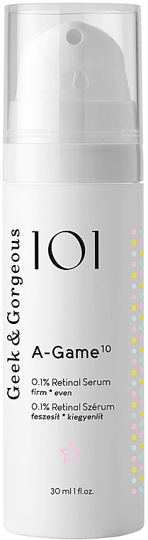 Przeciwzmarszczkowe serum z retinalem 0,1% - Geek & Gorgeous A-Game 10 0,1% Retinal Serum