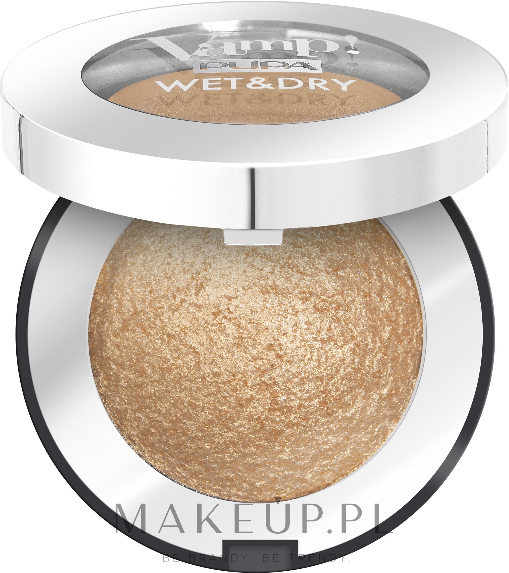 Wypiekane cienie do powiek do stosowania na sucho i mokro - Pupa Vamp! Wet & Dry Eyeshadow  — Zdjęcie 101 - Precious Gold