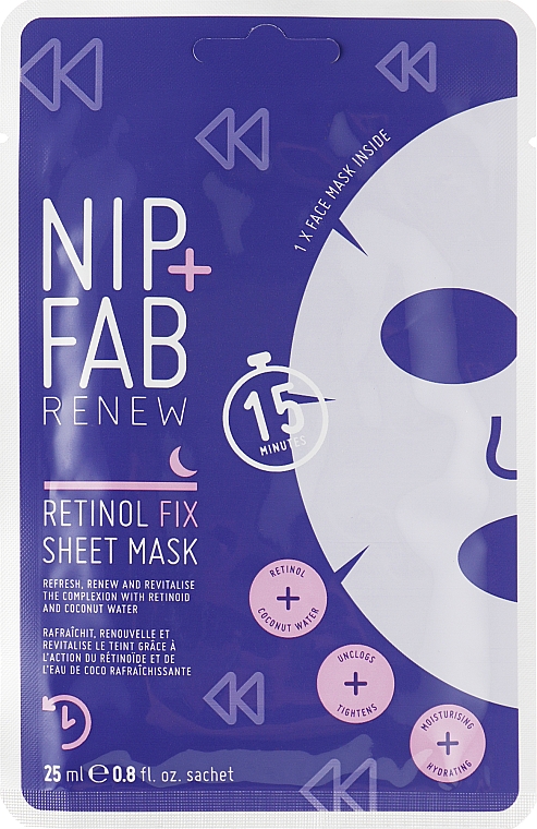 Maska w płachcie z retinolem - NIP + FAB Retinol Fix Sheet Mask — Zdjęcie N1