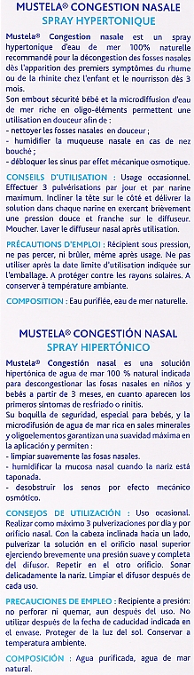 Hipertoniczny spray na przekrwienie błony śluzowej nosa - Mustela Nasal Congestion Hipertonic Spray — Zdjęcie N3