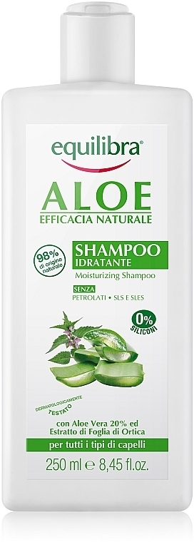 PREZENT! Nawilżający szampon aloesowy do włosów - Equilibra Aloe Moisturizing Shampoo — Zdjęcie N1