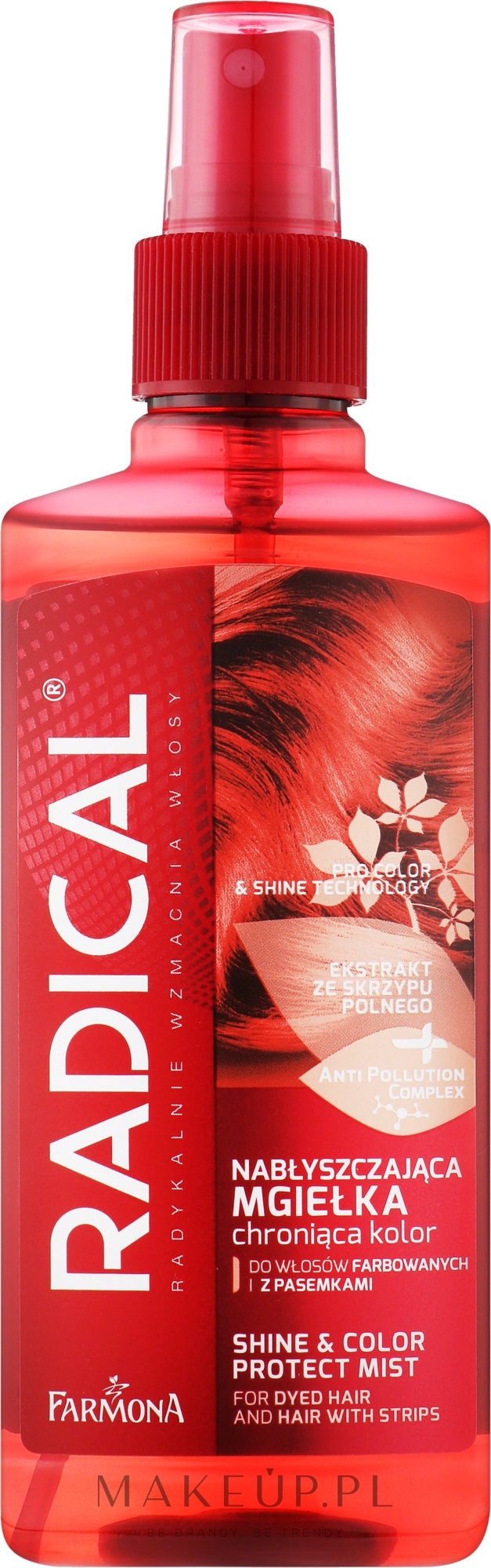 Mgiełka nabłyszczająca i chroniąca kolor do włosów farbowanych - Farmona Radical Pro Color & Shine Technology Mist — Zdjęcie 200 ml