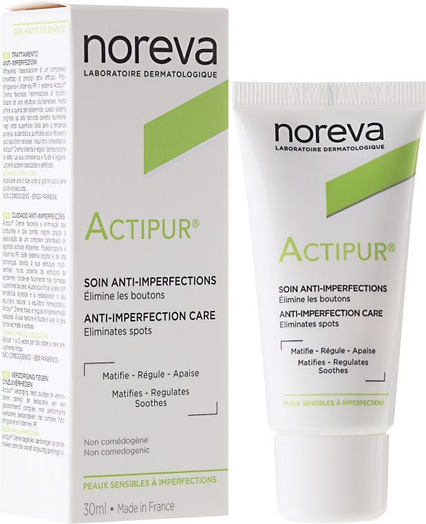 Matujący krem do twarzy przeciw niedoskonałościom na dzień - Noreva Laboratoires Actipur Anti-Imperfections Matifying Cream — Zdjęcie N1