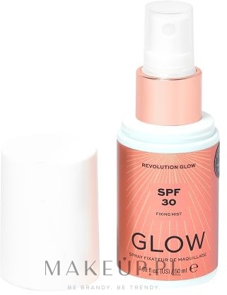 Rozświetlający spray do utrwalania makijażu - Makeup Revolution Glow Fixing Mist SPF30 — Zdjęcie 50 ml