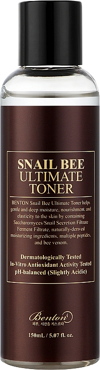 Tonik do twarzy ze sfermentowaną mucyną ślimaka i jadem pszczelim - Benton Snail Bee Ultimate Toner  — Zdjęcie N1