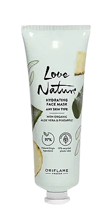 Nawilżająca maska na twarz z organicznym aloesem i ananasem - Oriflame Love Nature Hydrating Face Mask — Zdjęcie N1