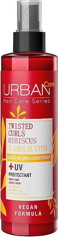 Dwufazowa odżywka w sprayu z ekstraktem z hibiskusa i masłem shea do włosów kręconych i falowanych - Urban Care Twisted Curls Hibiscus & Shea Butter Leave-In Hair Conditioner — Zdjęcie N1