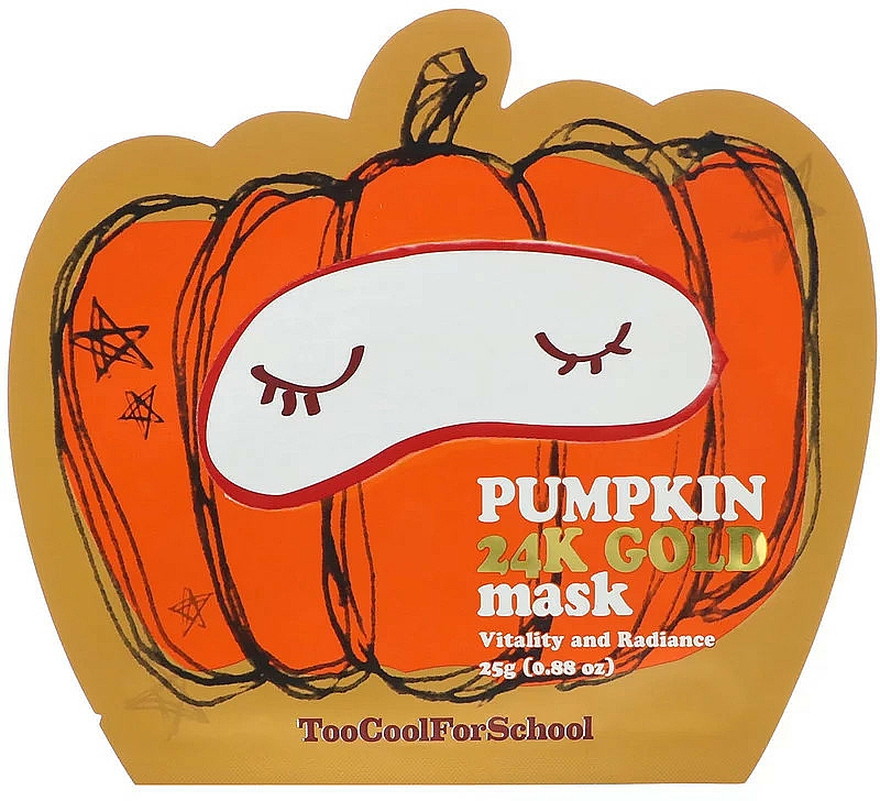 Złota maseczka do twarzy z dynią - Too Cool For School Pumpkin 24k Gold Mask — Zdjęcie N1