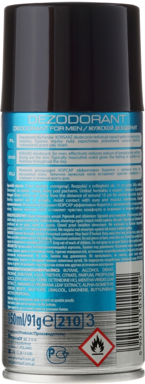 Dezodorant dla mężczyzn Arktyczna świeżość - Pharma CF Korsarz Arctic — Zdjęcie N2