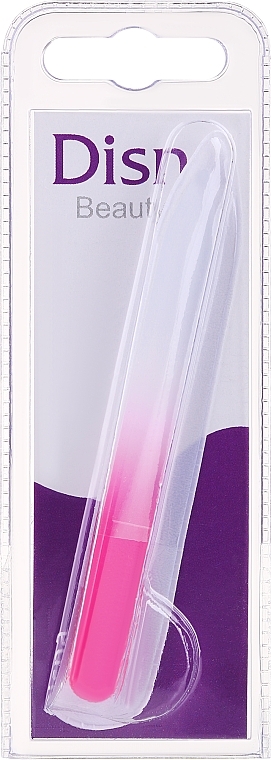 Szklany pilnik do paznokci, 9 cm, biały i różowy - Disna — Zdjęcie N1
