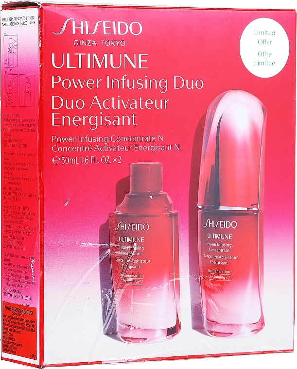PRZECENA! Zestaw koncentratów przeciwstarzeniowych do twarzy - Shiseido Ultimune Power Infusing Duo (f/con 50 ml + refill 50 ml) * — Zdjęcie N3