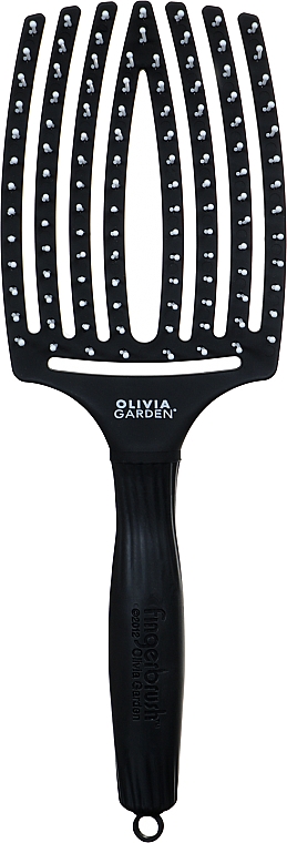 Szczotka do włosów - Olivia Garden Finger Brush Large Black — Zdjęcie N2