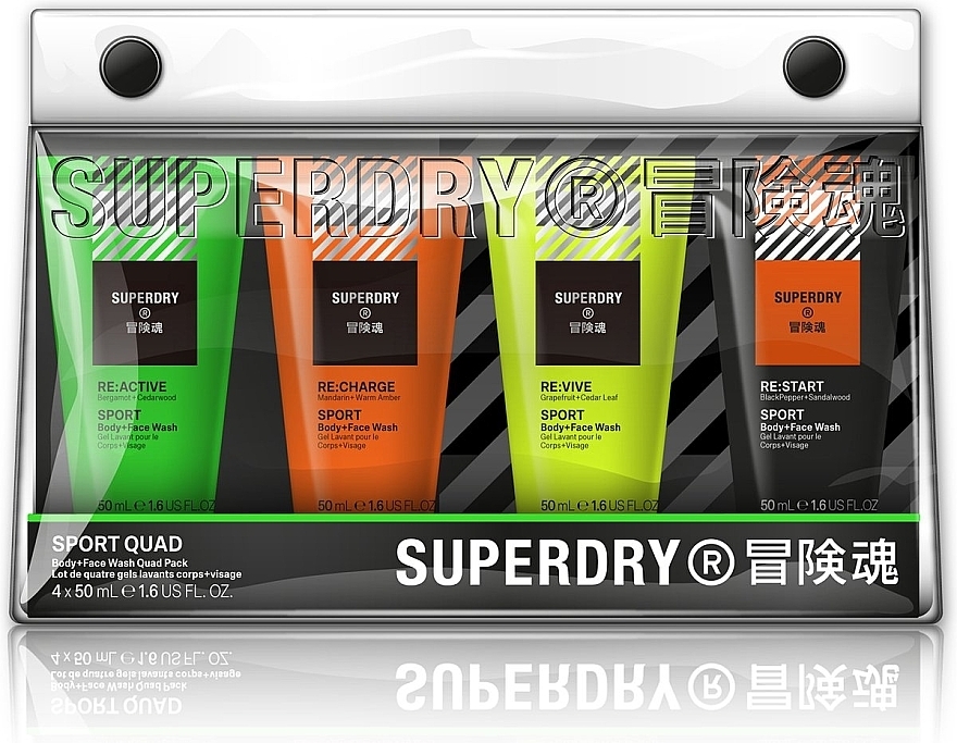 Zestaw dla mężczyzn - Superdry Sport Quad (sh/gel 4 x 50 ml) — Zdjęcie N1