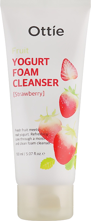 Pianka do twarzy z jogurtem owocowym - Ottie Fruits Yogurt Foam Cleanser Strawberry