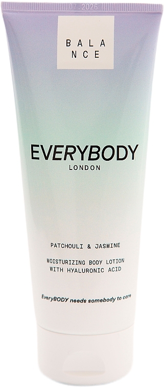 Nawilżający balsam do ciała z kwasem hialuronowym - Everybody London Balance Moisturising Body Lotion With Hyaluronic Acid Patchouli & Jasmin — Zdjęcie N1