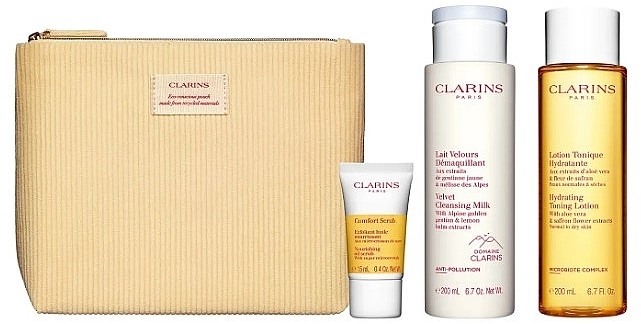 Zestaw - Clarins My Cleansing Essentials Normal Skin (milk/200 ml + lot/200 ml + scr/15 ml + pouch) — Zdjęcie N1