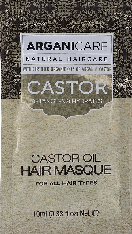 Maska na porost włosów - Arganicare Castor Oil Hair Masque (próbka) — Zdjęcie N1