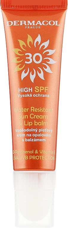 Wodoodporny krem do opalania do twarzy i balsam do ust SPF 30 - Dermacol Sun Cream & Lip Balm — Zdjęcie N1