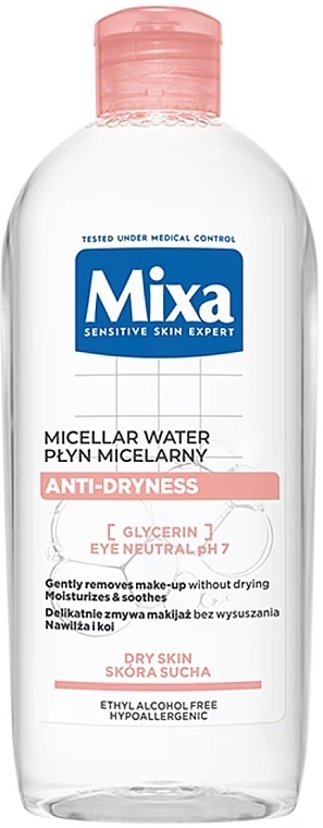 Płyn micelarny przeciw przesuszaniu - Mixa Anti-Dryness Micellar Water — Zdjęcie N3