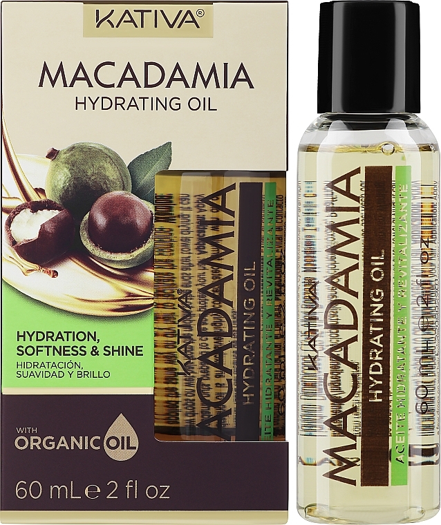 Nawilżający olejek z olejem makadamia do włosów - Kativa Macadamia Hydrating Oil — Zdjęcie N2