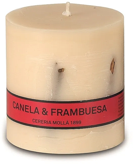 Świeca zapachowa, 8 x 8 cm - Cereria Molla Asturias Cinnamon & Raspberry Scented Candle — Zdjęcie N1