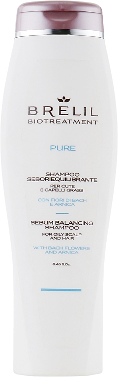 Szampon do przetłuszczających się włosów i skóry głowy - Brelil Bio Traitement Pure Sebum Balancing Shampoo — Zdjęcie N1