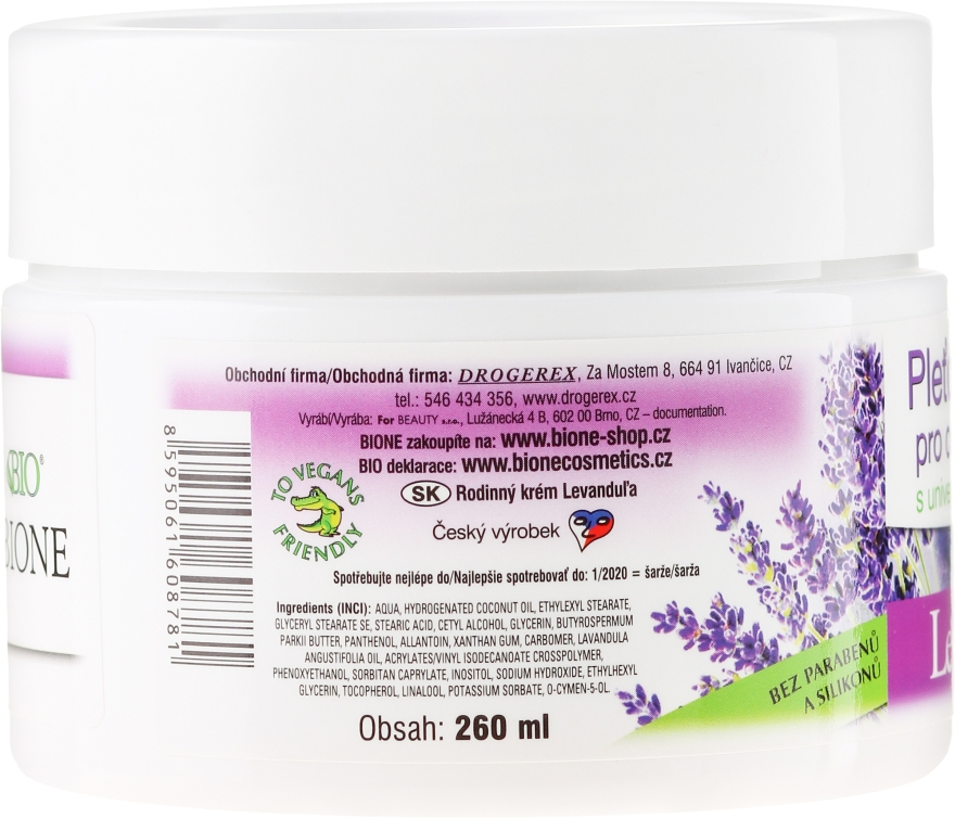 Odżywczy krem do twarzy z lawendą dla całej rodziny - Bione Cosmetics Lavender Cream For Whole Family — Zdjęcie N2